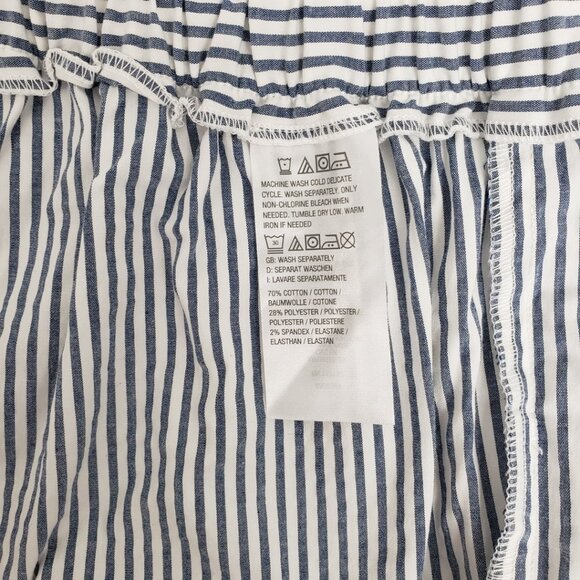 Capris Quacker Factory Lightweight Blue White Stripe Women Cotton Blend - Picture 4 of 15
